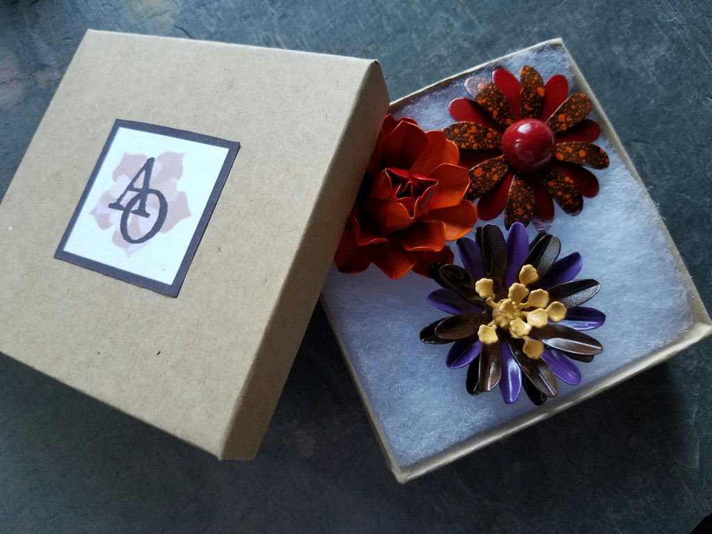 Fall Flower Magnet Set