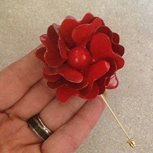 60's Style Red Rose Lapel Pin