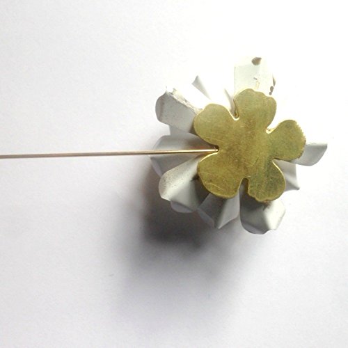 Metal White and Gold Tone Lapel Pin