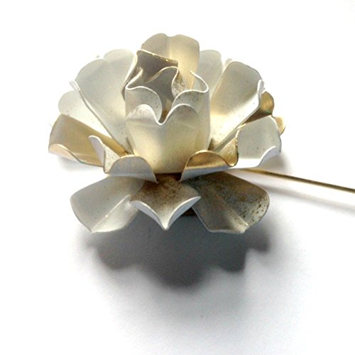 Metal White and Gold Tone Lapel Pin