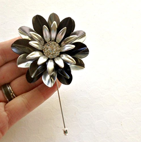 Large Black and Silver Lapel Pin