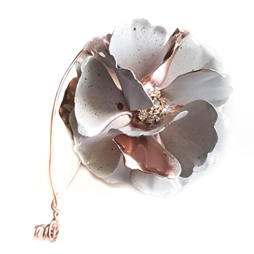 White and Copper Tone Christmas Ornament