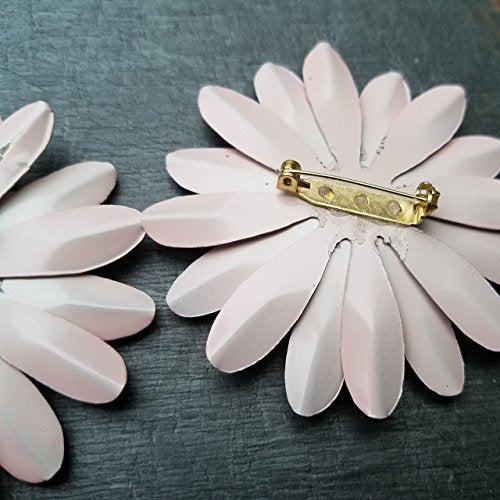 Large Pink Sunburst Daisy Brooch