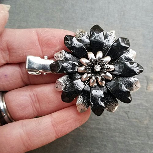 Metal Black Flower Hair Clip