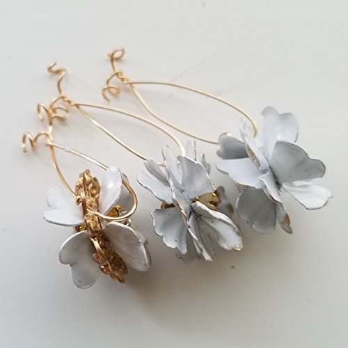 Tiny Mini Ornaments Brass and White (set of 3)