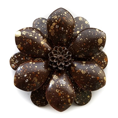 Brown Flower Brooch Pin