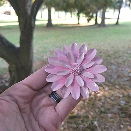 Large Pink Sunburst Daisy Brooch
