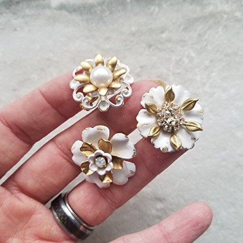 Tiny Mini Off White and Gold (set of 3)