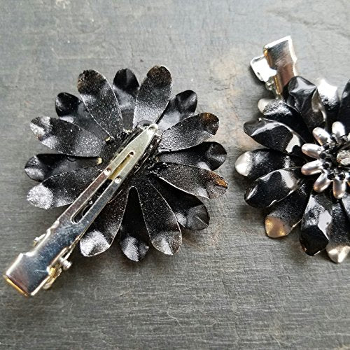 Metal Black Flower Hair Clip