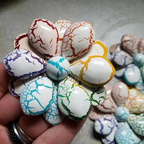 Crackled Rainbow Flower Pin