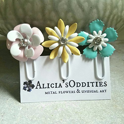 Pastel Metal Flower Planner Clip Set