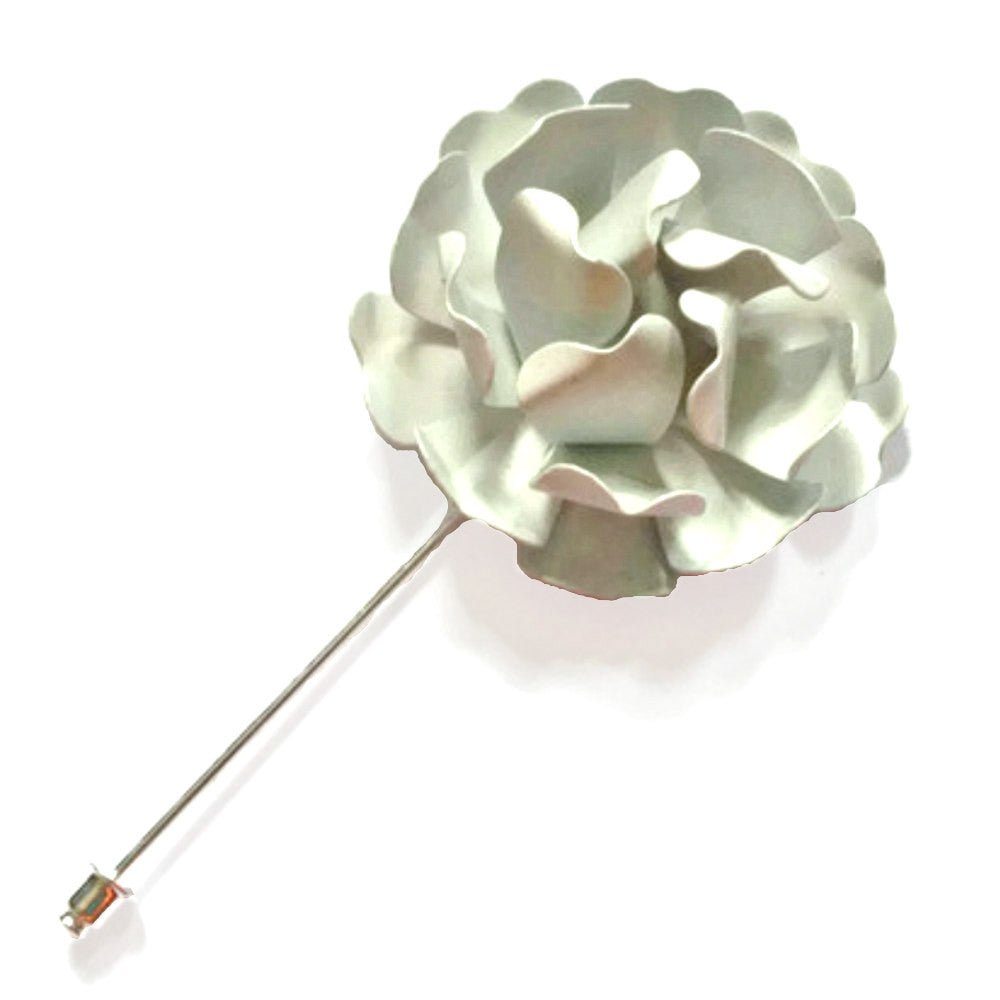 Wild Rose Lapel Pin in White